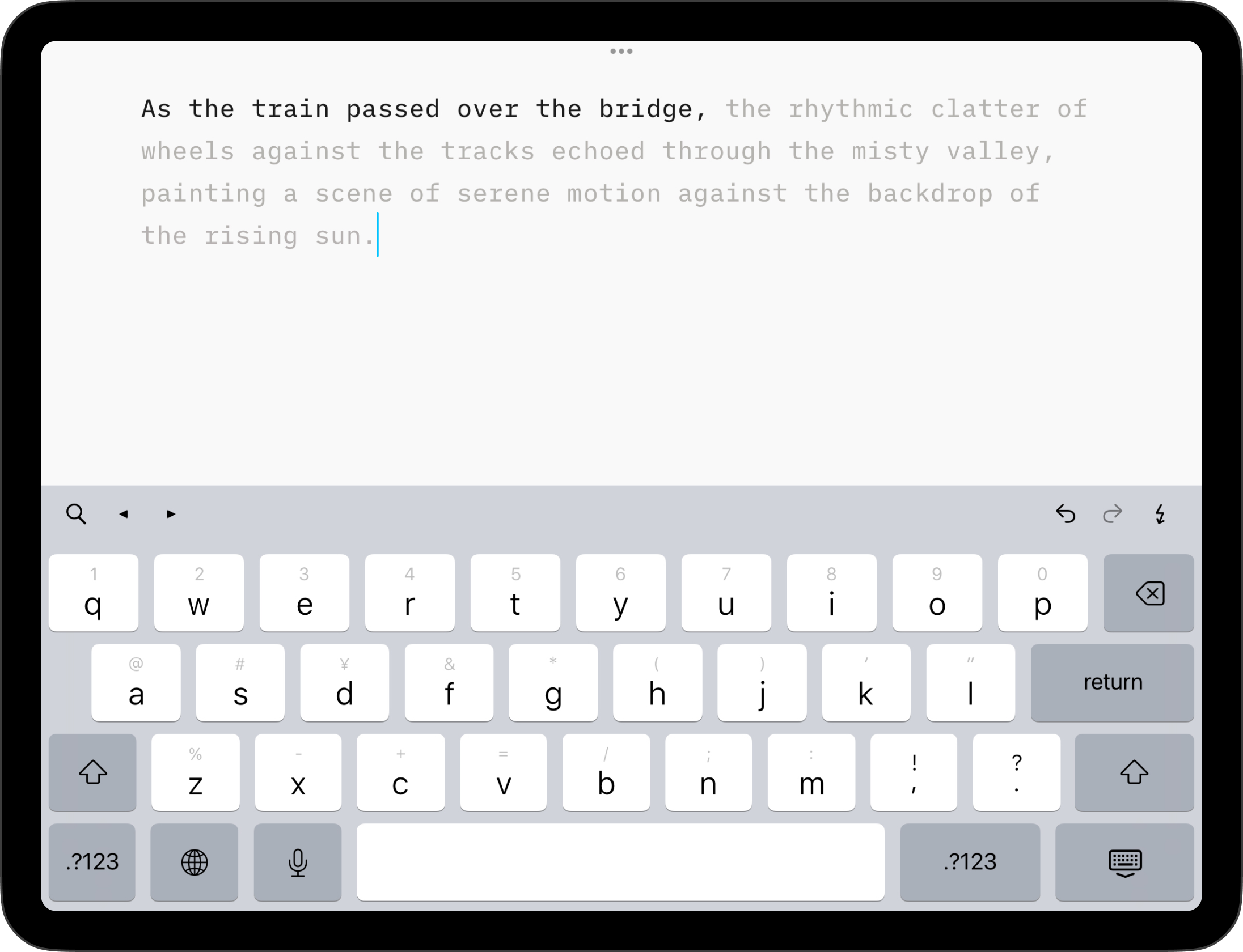 A screenshot of the original text with a newly added section, shown in grey.
