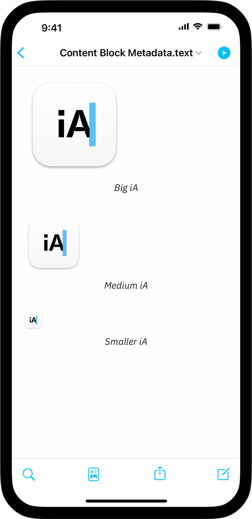A screenshot of Preview with images rendering in different sizes, with different titles.